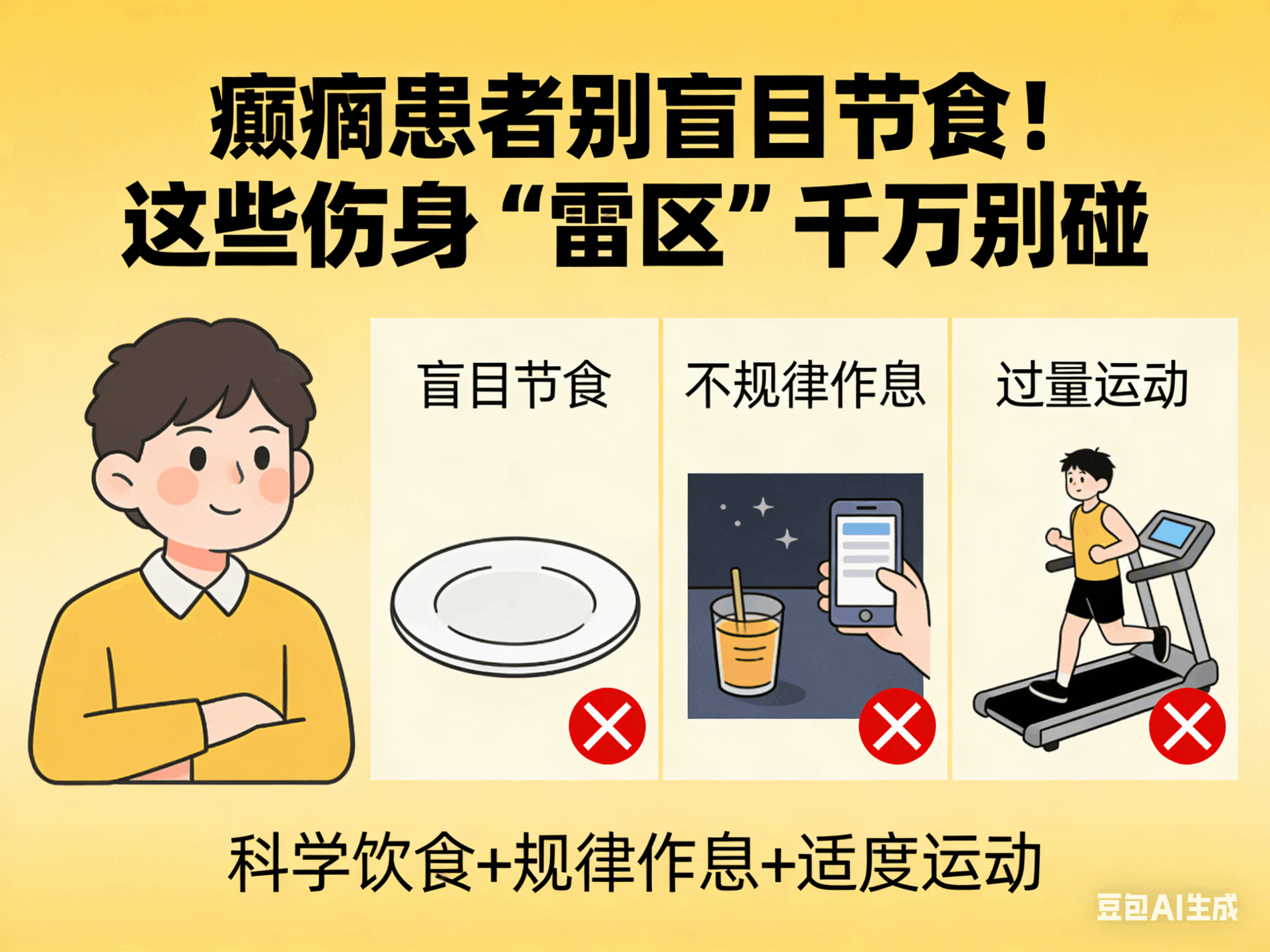 郑州军海脑病医院的评价丨癫痫患者别盲目节食!这些伤身 “雷区” 千万别碰